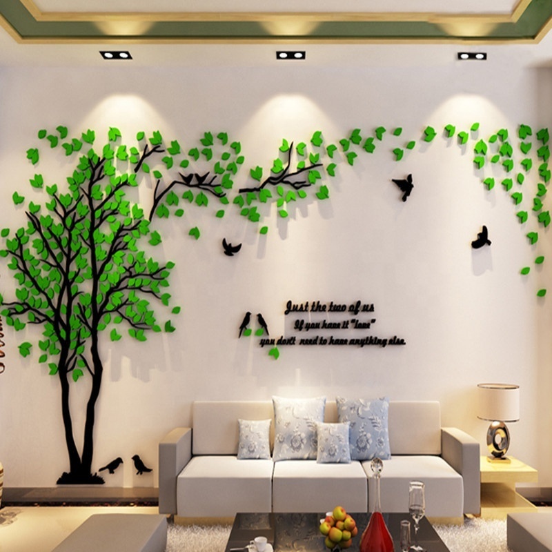 Acrylic 3D Wall Stickers home decor wall decals living room lovers tree stickers