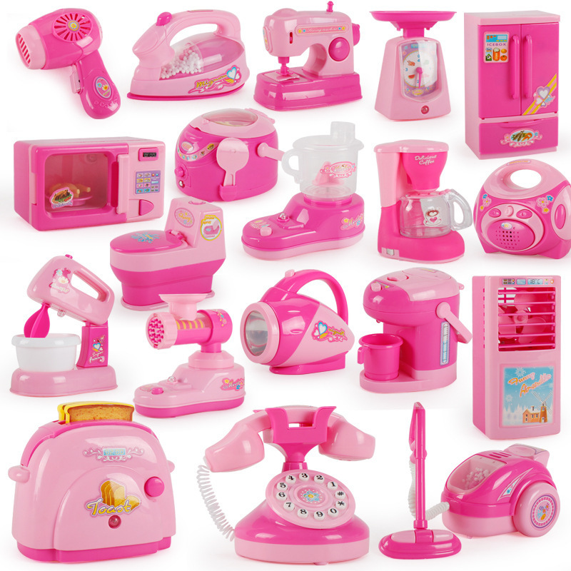 Tiktok children's mini kitchen set girl simulates every small household appliance toy refrigerator washing machine