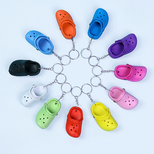 Cute 3D Mini EVA Plastic Foam Beach Hole Sandal Slipper Keychain Decoration Croc Shoe keychain