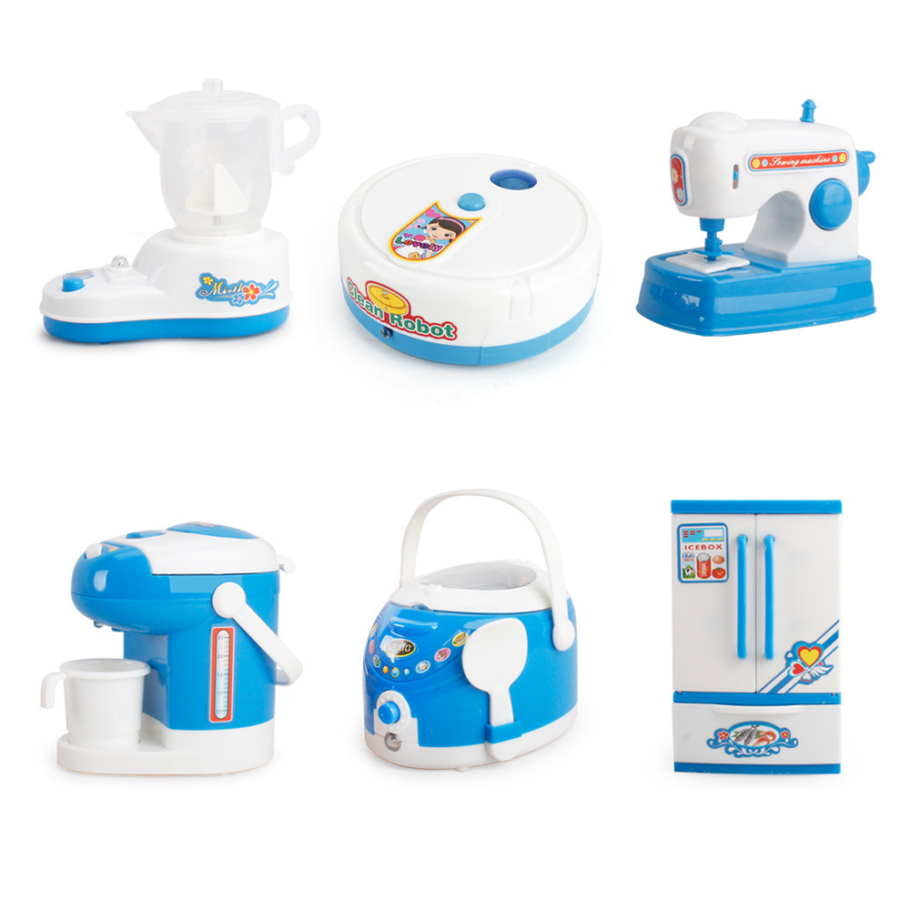 Tiktok simulates every kitchen mini small appliances Blue series oven microwave ovens a variety of educational toys