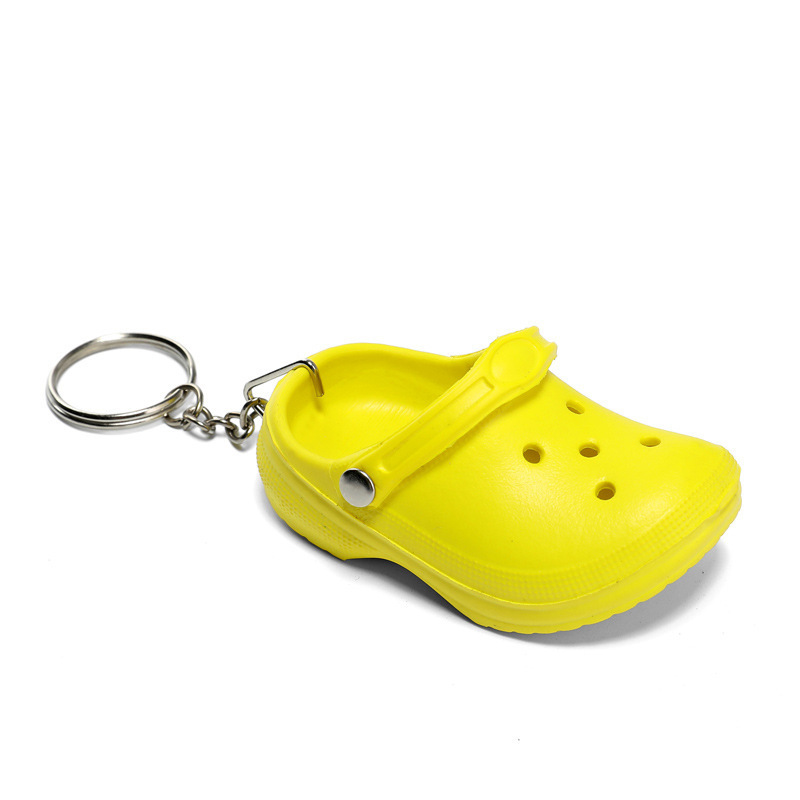 Cute 3D Mini EVA Plastic Foam Beach Hole Sandal Slipper Keychain Decoration Croc Shoe keychain