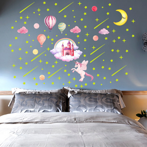 lvfan YGP004 Luminous Fantasy Castle cartoon wall with stars Meteor fluorescent stickers Children's room decoration stic