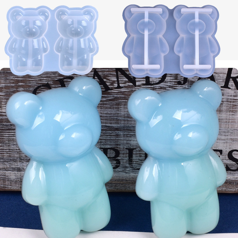 diy crystal drop glue mold bear PAWS sitting and standing silicone combination DIY gift