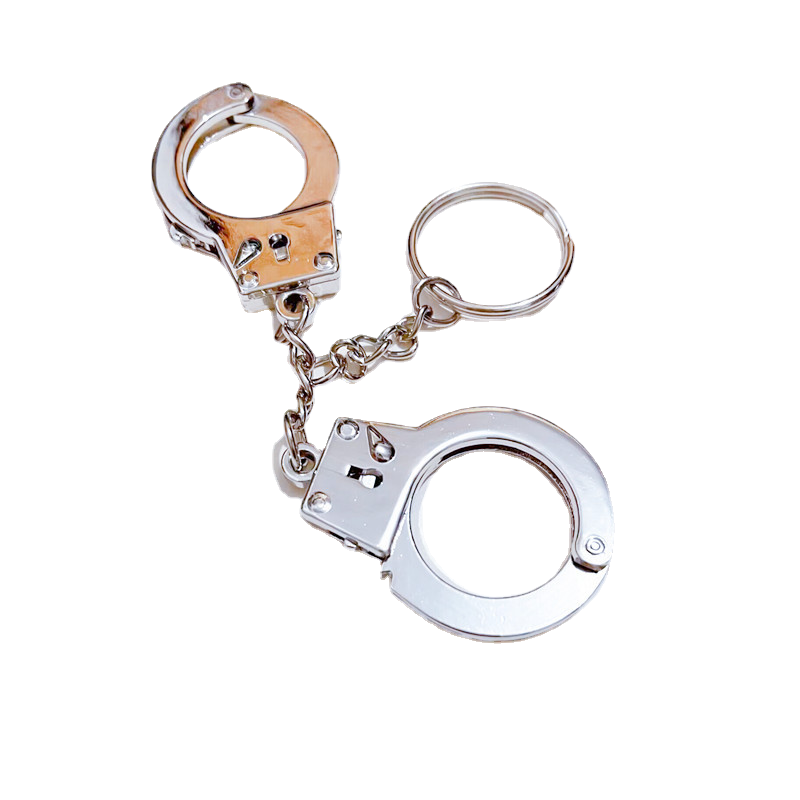 Handcuff key chain Key ring mini simulation handcuff pendant rectifier toy lock wholesale factory