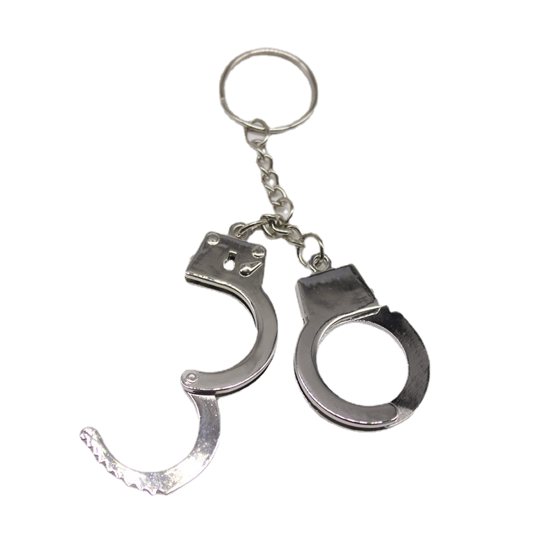 Handcuff key chain Key ring mini simulation handcuff pendant rectifier toy lock wholesale factory