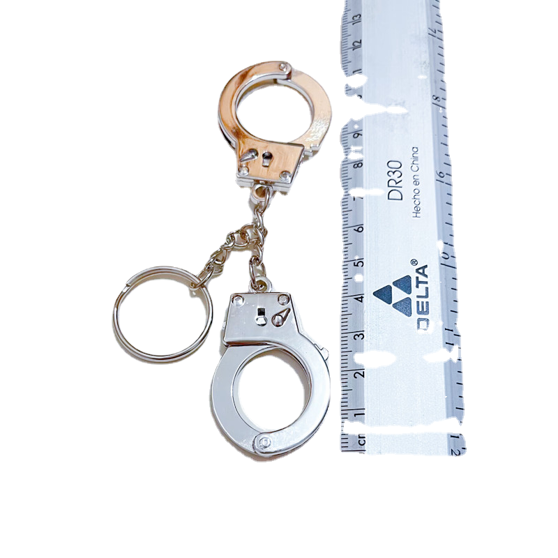 Handcuff key chain Key ring mini simulation handcuff pendant rectifier toy lock wholesale factory