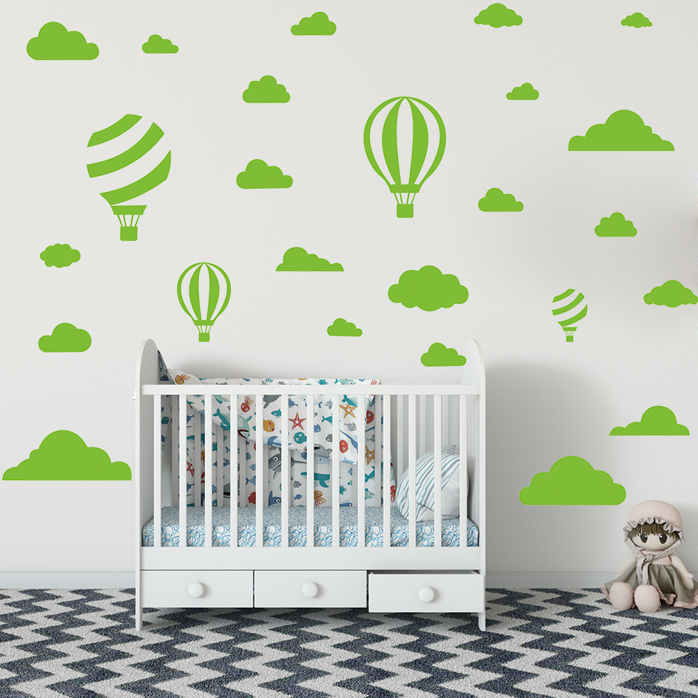 lvfan 3633 Cloud Hot Air Balloon Cartoon Fluorescent Stickers Children's room decoration Self-adhesive waterproof glow-in-the-da