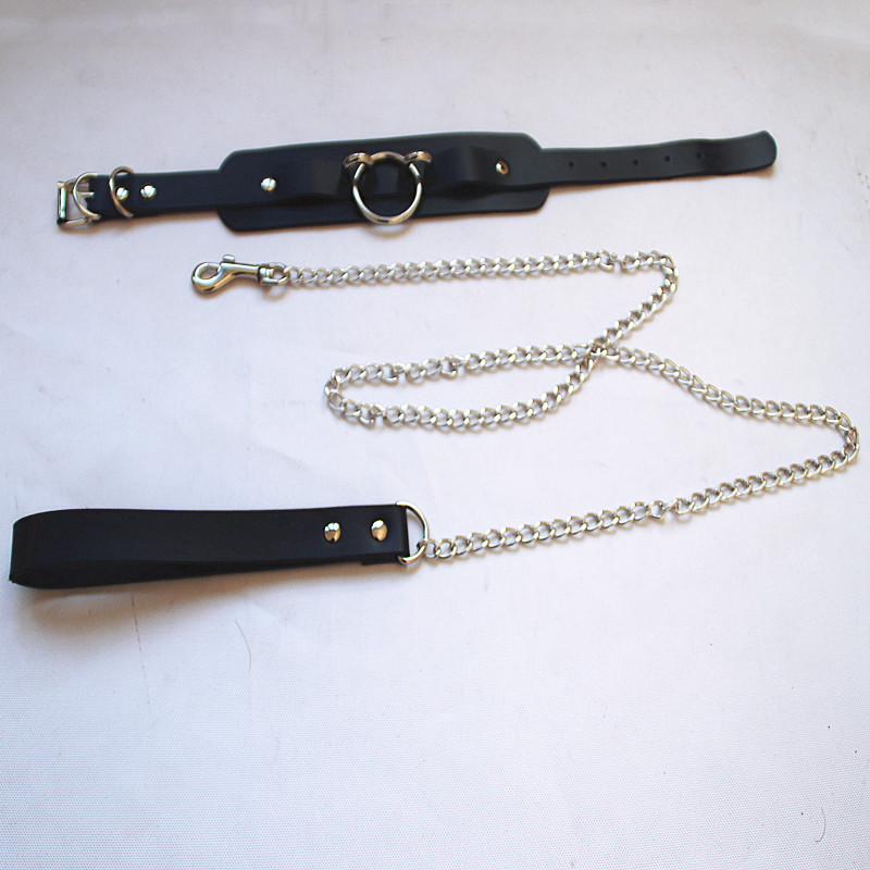 Adult couple flirting toys Night show sexy leather collar slave leash