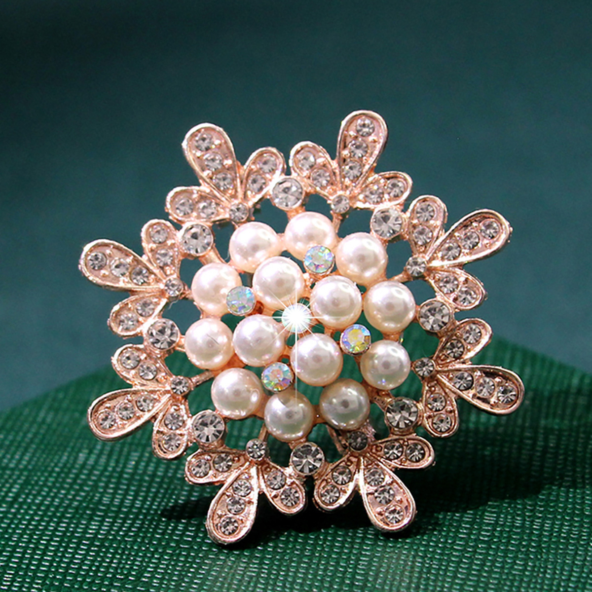 Fashion high-grade pearl brooch women's rhinestone silk scarf  crystal corsage pin jewelry