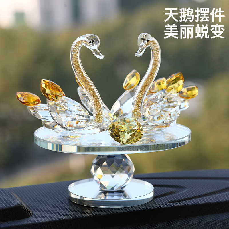 Crystal glass crafts turntable swan decoration home spot wholesale live cross-border supply