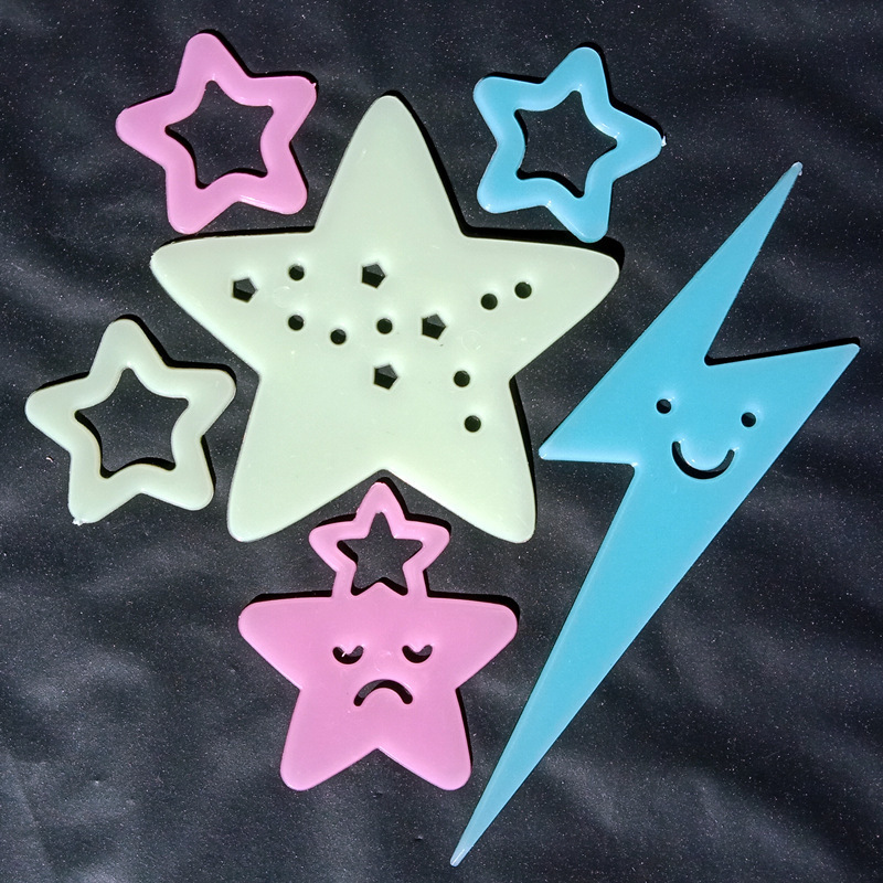 CRAFT factory direct sales 3d three-dimensional self-adhesive children's room fluorescent stickers issued stars moon color wall