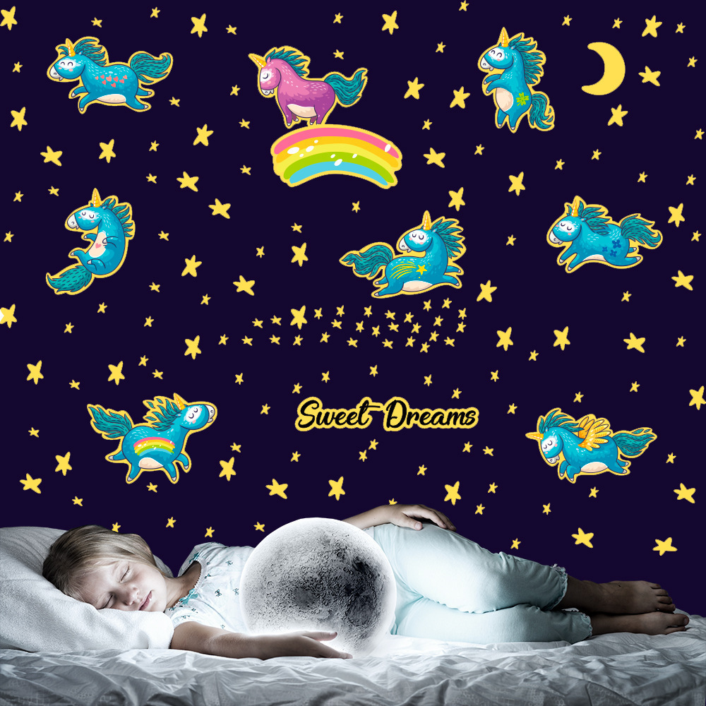 lvfan YGP010 Glow-in-the-Dark Star Wall Sticker children's Room decorated with Dreamy Starry Night cartoon Fluorescent S