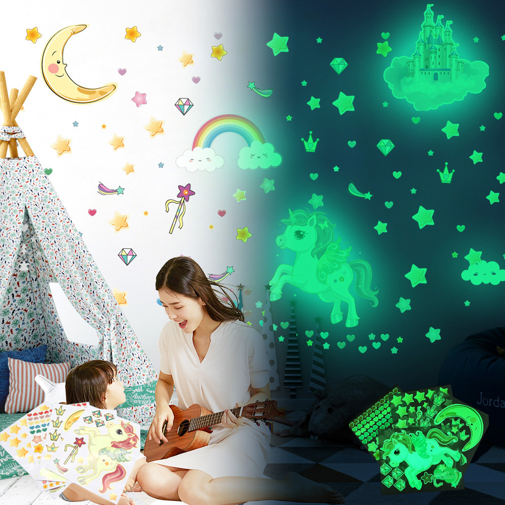 lvfan YGP017 Glow-in-the-dark Fantasy Castle Stars Fluorescent stickers children's room self-adhesive cartoon wa