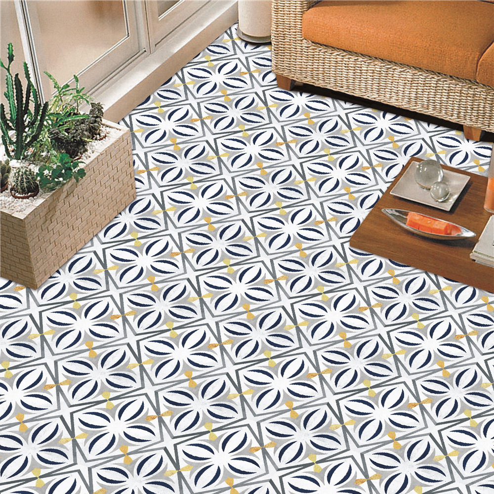 lvfan FLS014 Foreign trade retro flower pattern vinyl tile DIY self-adhesive wall floor stickers stai