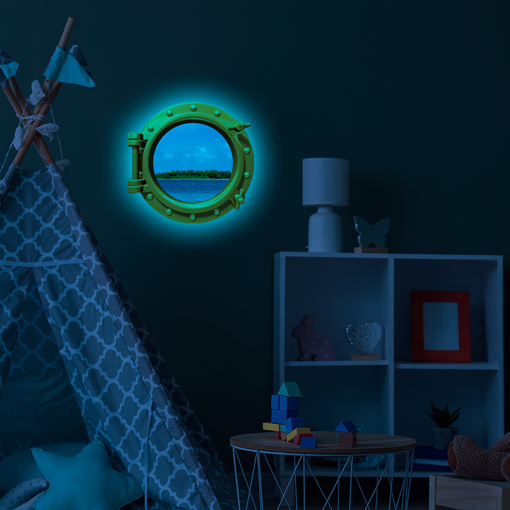 lvfan KYYG001-016 Porthole wall for children's room decoration can remove glow-in-the-dark stickers to glow