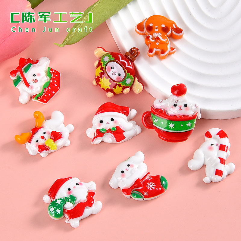 Christmas Resin accessories Wholesale diy glue mobile phone case car patch homemade hairpin