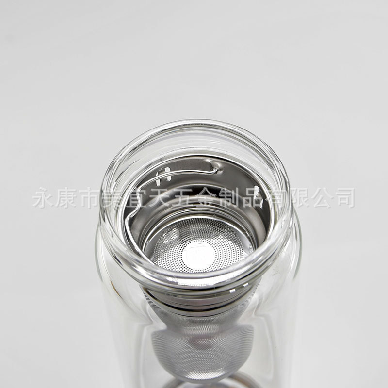 PINZI 2404 Natural Gravel Energy Water Bottle Quartz Glass Crystal Layered Degaussing Wholesale Bubble Tea Cup