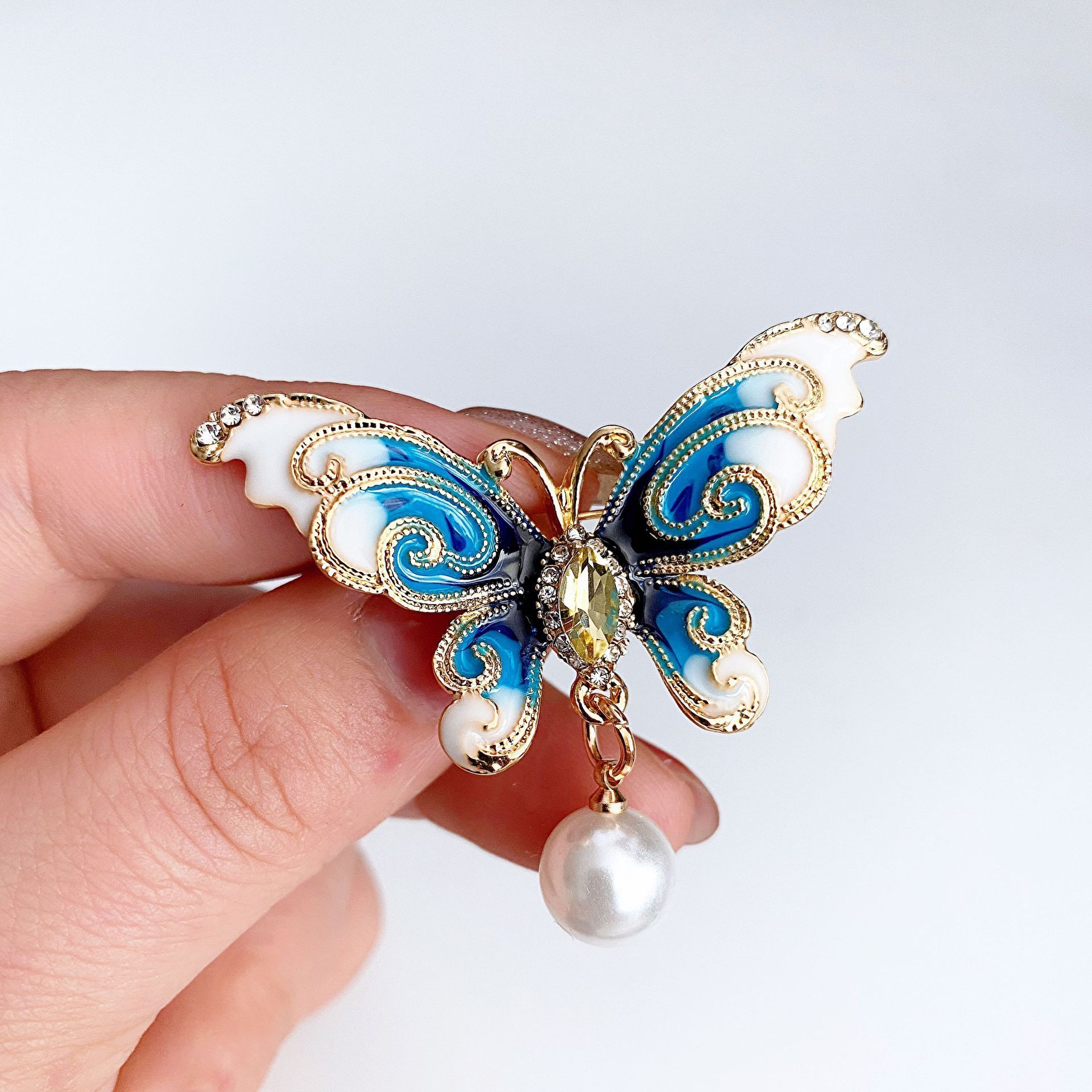 Fashion simple jewelry drop oil enamel alloy moire brooch pin corsage accessories manufacturers direct supply