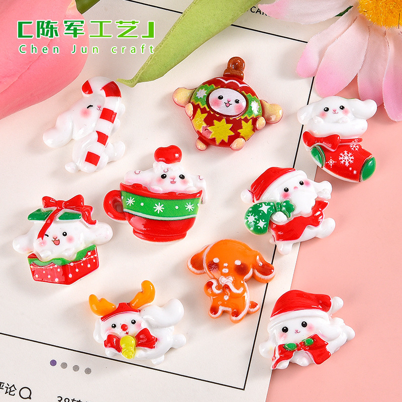 Christmas Resin accessories Wholesale diy glue mobile phone case car patch homemade hairpin