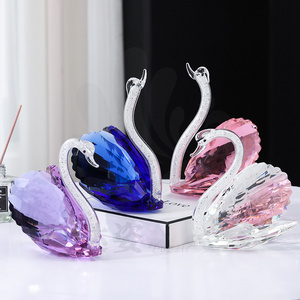 Crystal glass crafts Swan living room decorations porch TV cabinet wine window home knot