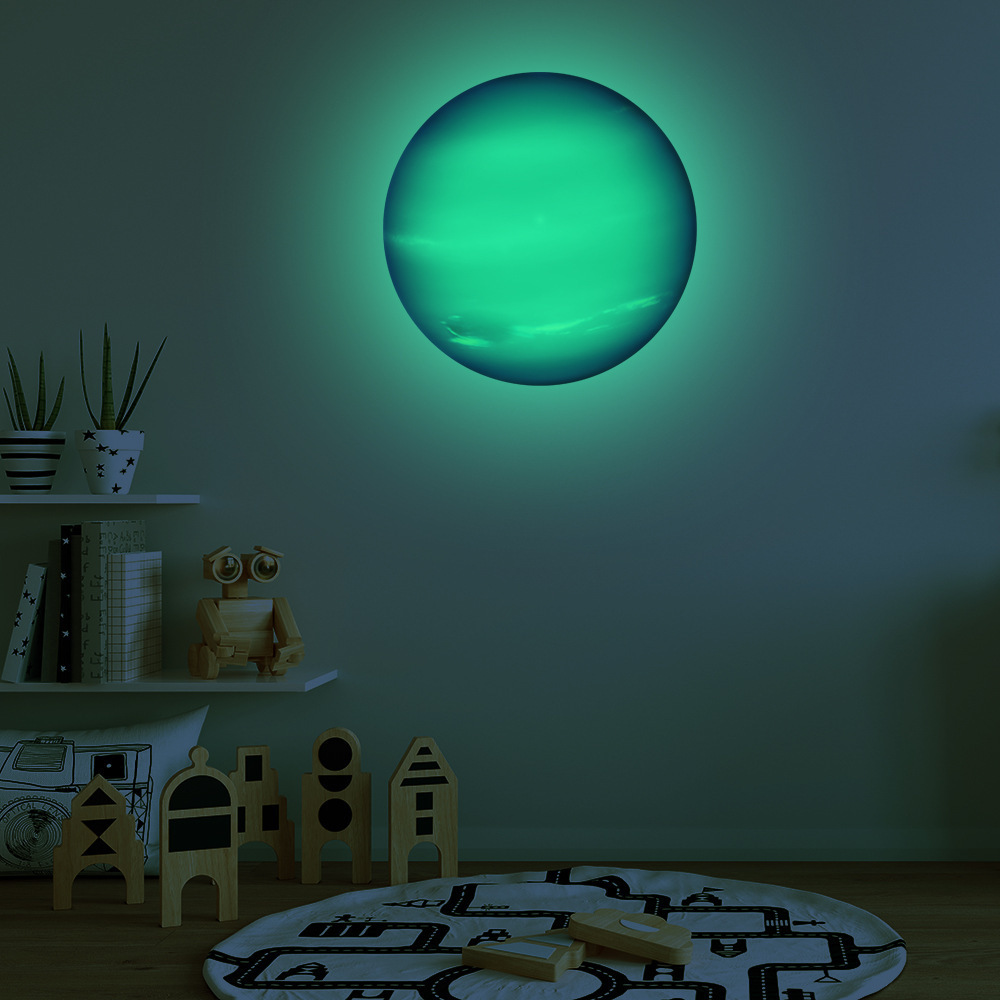 30cm luminous solar system eight planets Neptune fluorescent stickers foreign trade hot children's room decorative wall