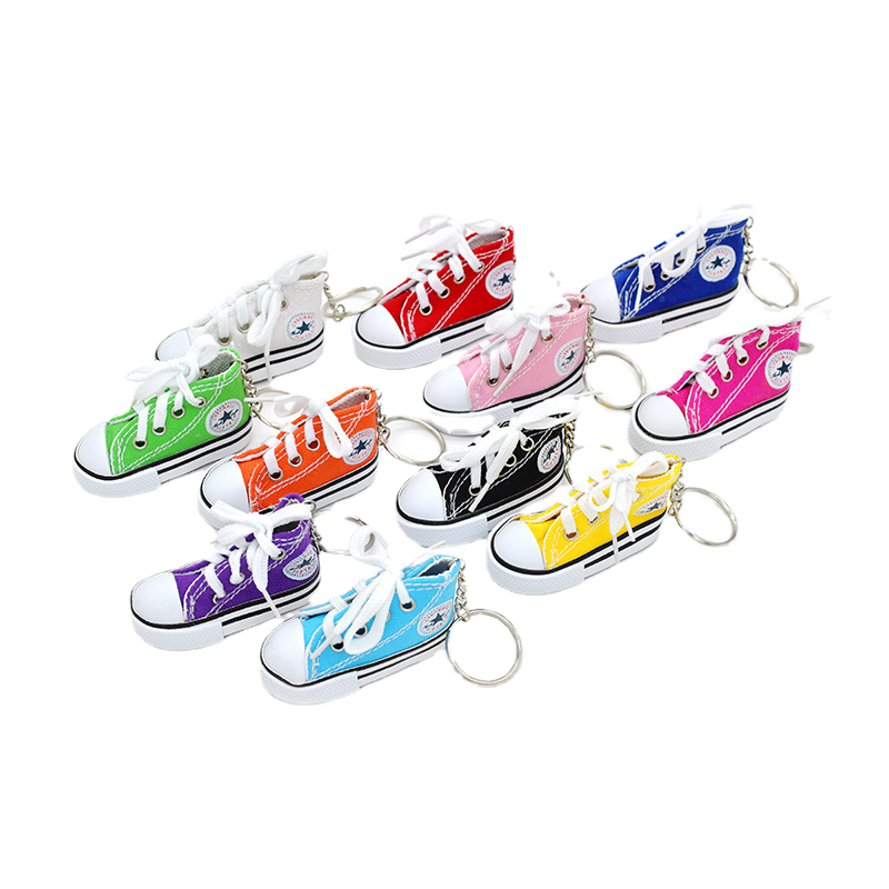 Canvas shoes key chain Key ring fine print fashion pendant simulation wholesale gifts