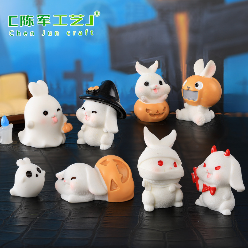 Halloween decorations landscape bonsai succulent decoration Rabbit resin accessories