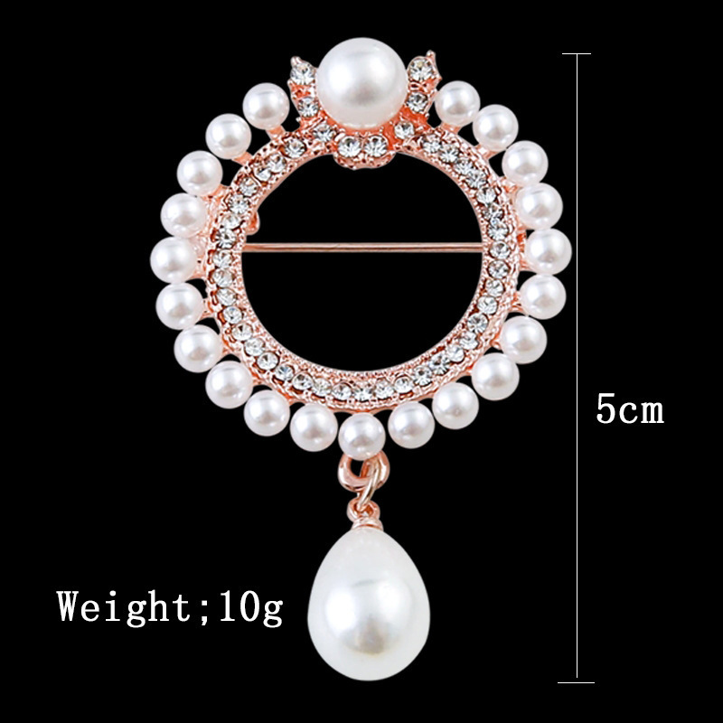 Anti-exposure pearl brooch fashion circle high-grade silk scarf exquisite women's clothing accessories wholesale