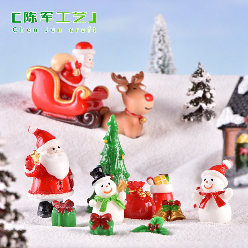 New Christmas Claus Snowman decoration accessories landscape stocking gift bells resin ornaments