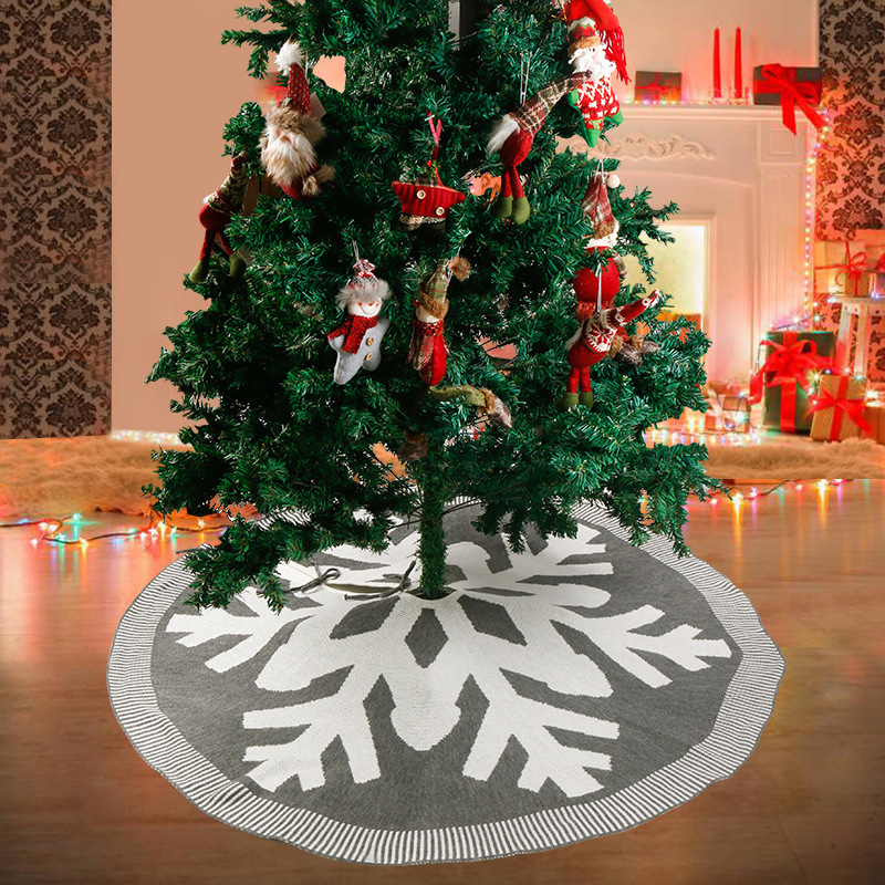 CRAFT yixin 2021 New Christmas Tree dress Knitted snowflake pattern ornaments 120cm red tree apron