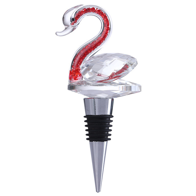 Crystal glass crafts decoration Swan wine bottle stopper ball Bear Household