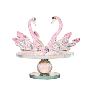 Crystal glass crafts turntable swan decoration home spot wholesale live cross-border supply