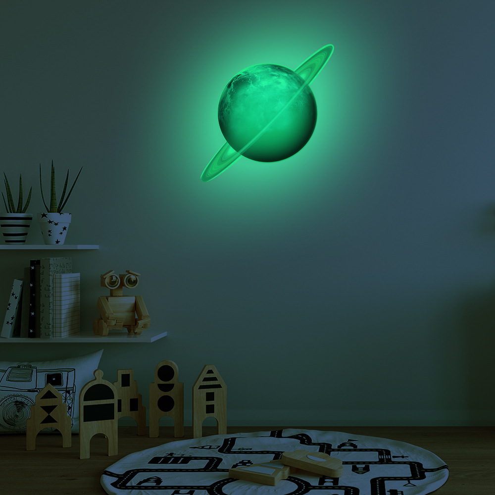 30cm luminous solar system eight planets Uranus fluorescent stickers foreign trade hot children's room decorative wall