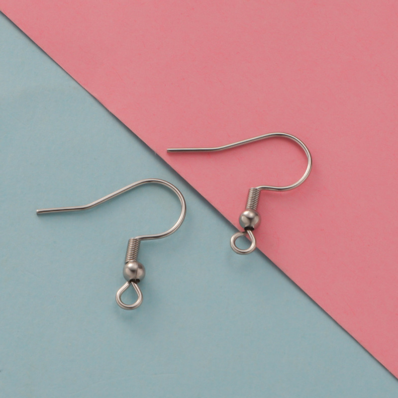 2405 minbo DIY Accessories Stainless Steel earhook Spring Hook with bead Base Earring Anti-allergy earring