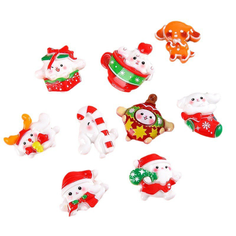 Christmas Resin accessories Wholesale diy glue mobile phone case car patch homemade hairpin