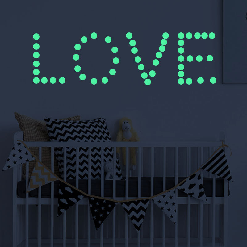 lvfan 407 Polka Dot Moon Star Combination Fluorescent Home decor glow-in-the-dark switch Wall sticker