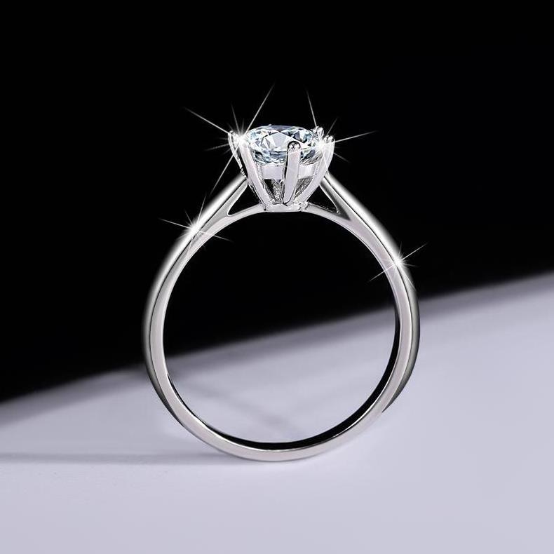 pass tter s925 sterling sier mossan ring class six cl wedding engt open female manufacturers direct sal