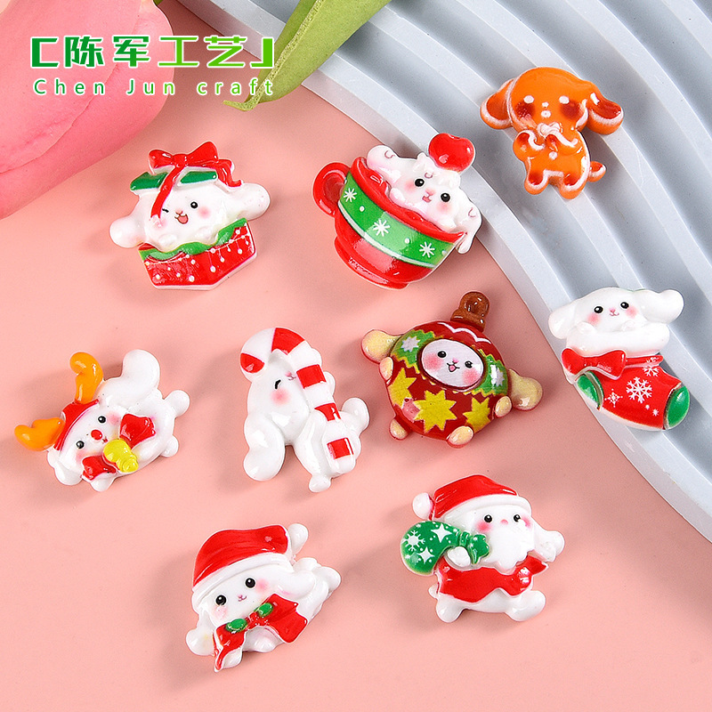 Christmas Resin accessories Wholesale diy glue mobile phone case car patch homemade hairpin