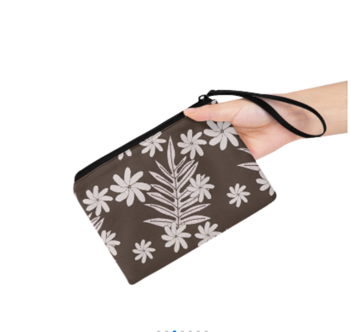 Cheap Wholesale Coin Purses Polyester Canvas Polynesian Hawaiian Leaf Pattern Gift Bag for Small Business Logo Custom Coin Purse