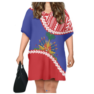 Print On Demand Haiti Flag Print Short Sleeve Blank T Shirt Dress For Womens Custom Logo/Design/Text Wholesale Haitian Clothing