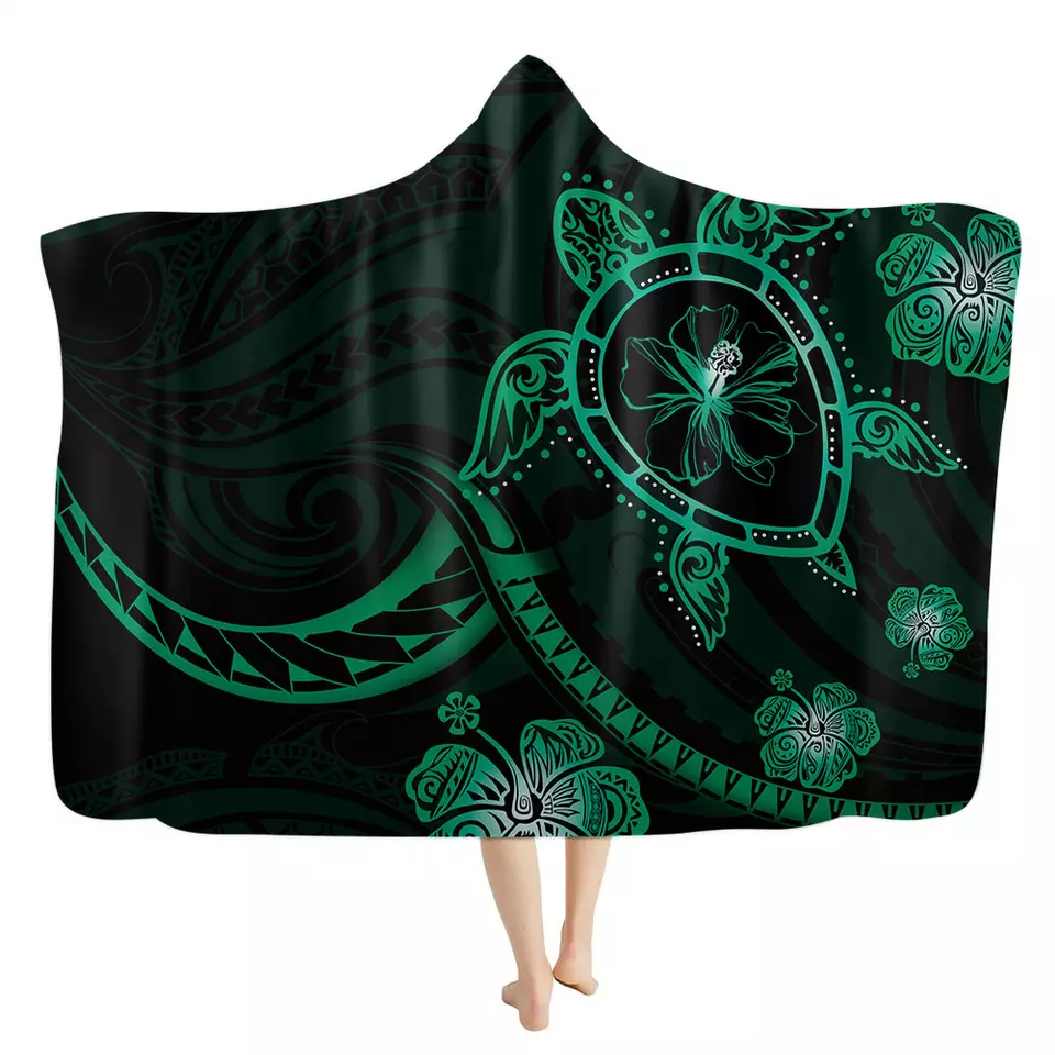 OEM Factory Price Hoodie Blankets Samoa Polynesian Tribal Hooded Blankets Soft Warm Home Office Nap Quilt Thick Fleece Blankets