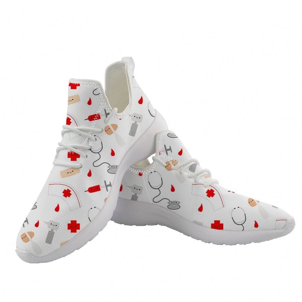 Cute Cartoon Nurse Pediatrician Medical Print Women Shoes Nursing Sneakers for Woman Casual Spring Ladies Footwear