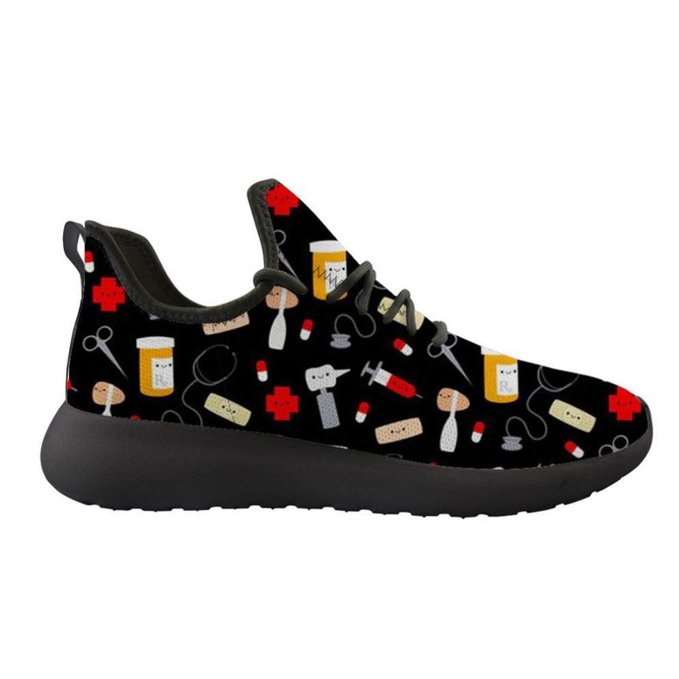 Casual Walking Shoes  Medical Printed Black Basketball Sports Shoes Fashion Sneakers Wholesale China