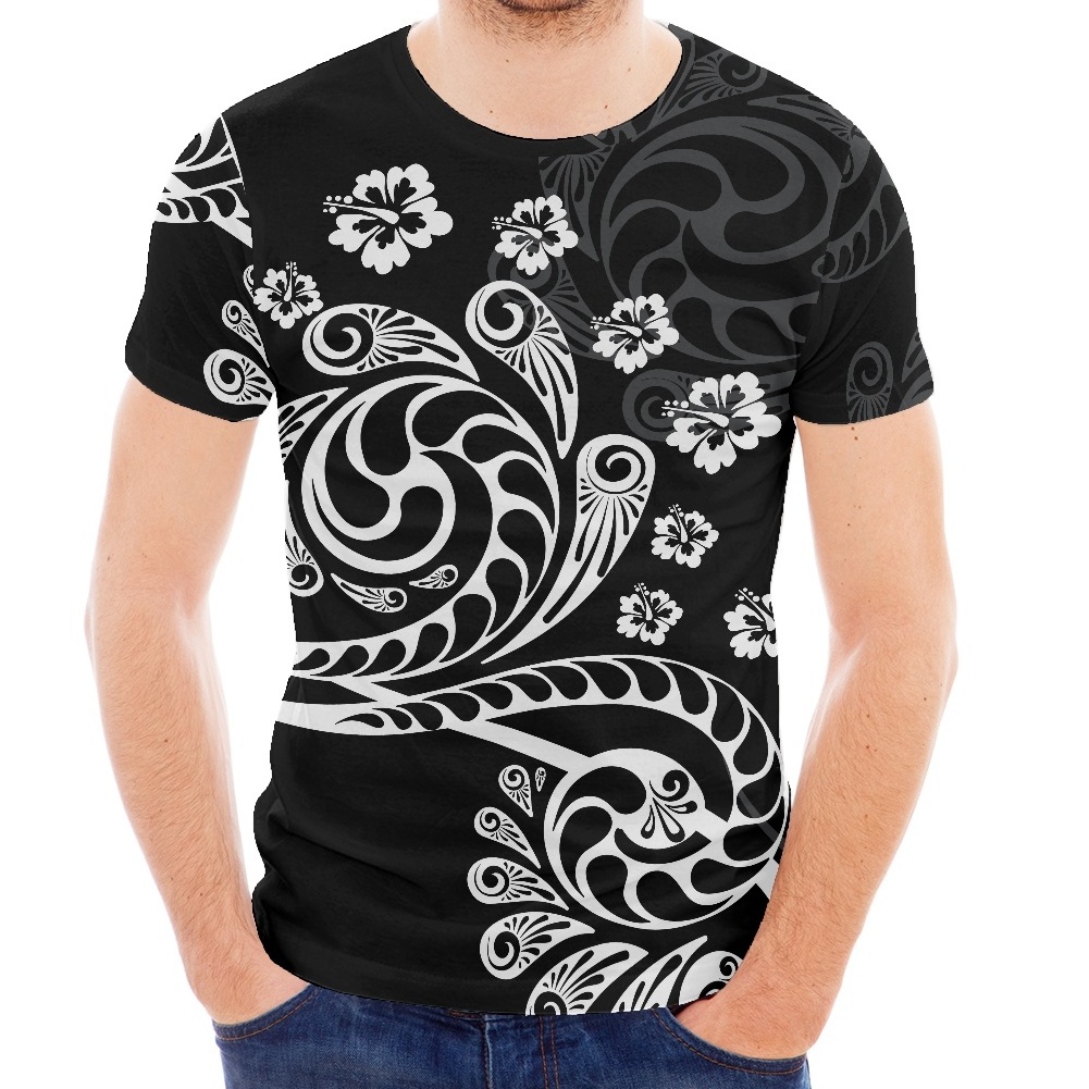 Polynesian chuuk tribal hawaiian floral shirt summer man clothing for men shirts short sleeve plus size men's T-shirts custom