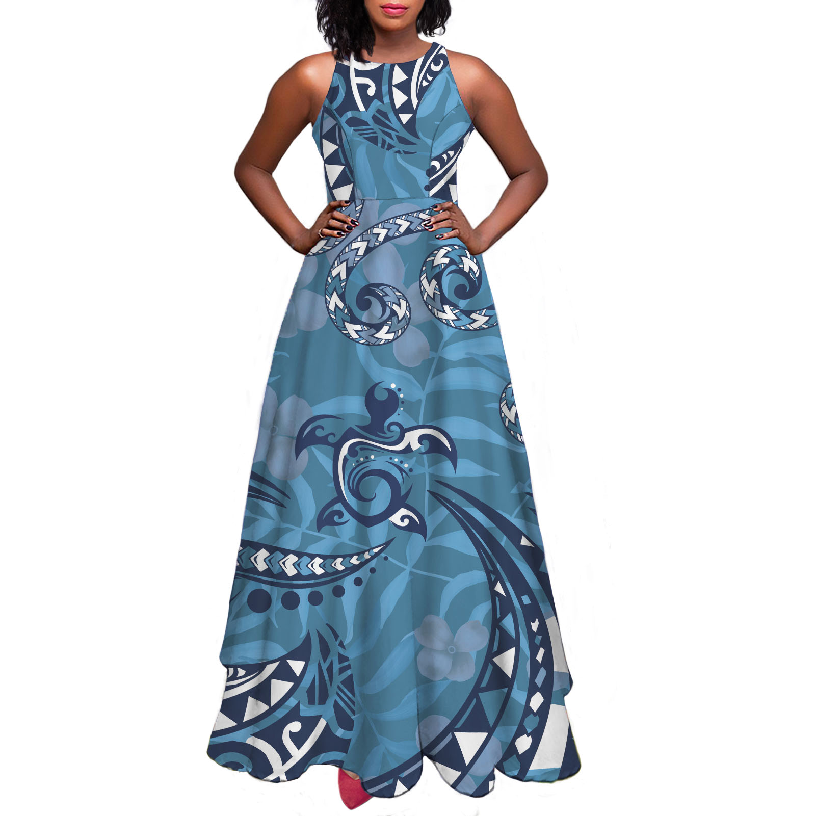 2021 women digital print african kitenge dress designs fashion round neck sleeveless summer dress african women dresses custom