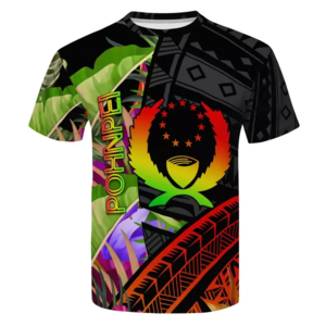 Promotional Polynesian Tribal Chuuk Pohnpei Print Clothing Custom Mens Fitted T Shirt All Over Printing Graphic Men's t-shirts