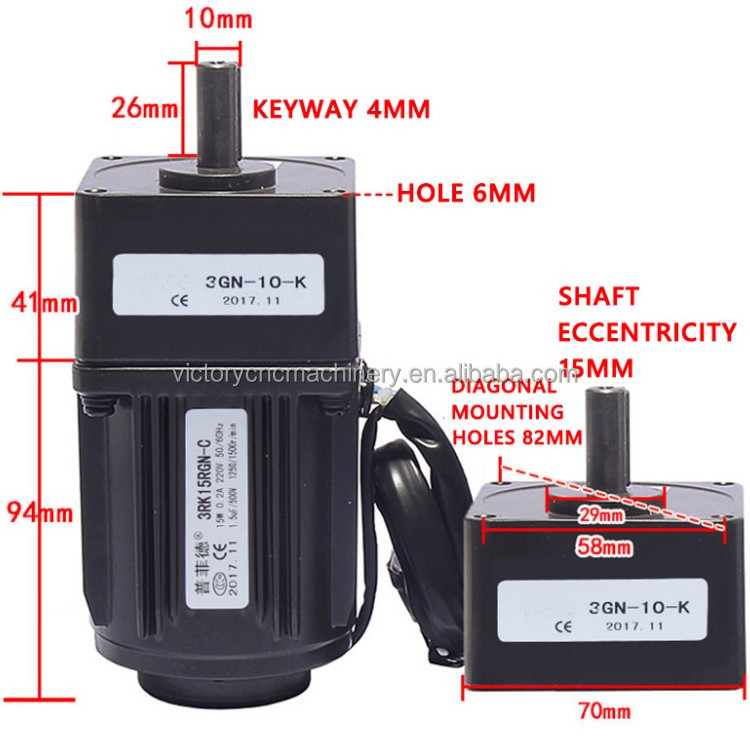 5-415RPM 220V 15W Ratio 1:3-1:300 3RK15GN-C AC Gear Speed Motor Induction Gear Motor For Speed Control With US-52 Controller