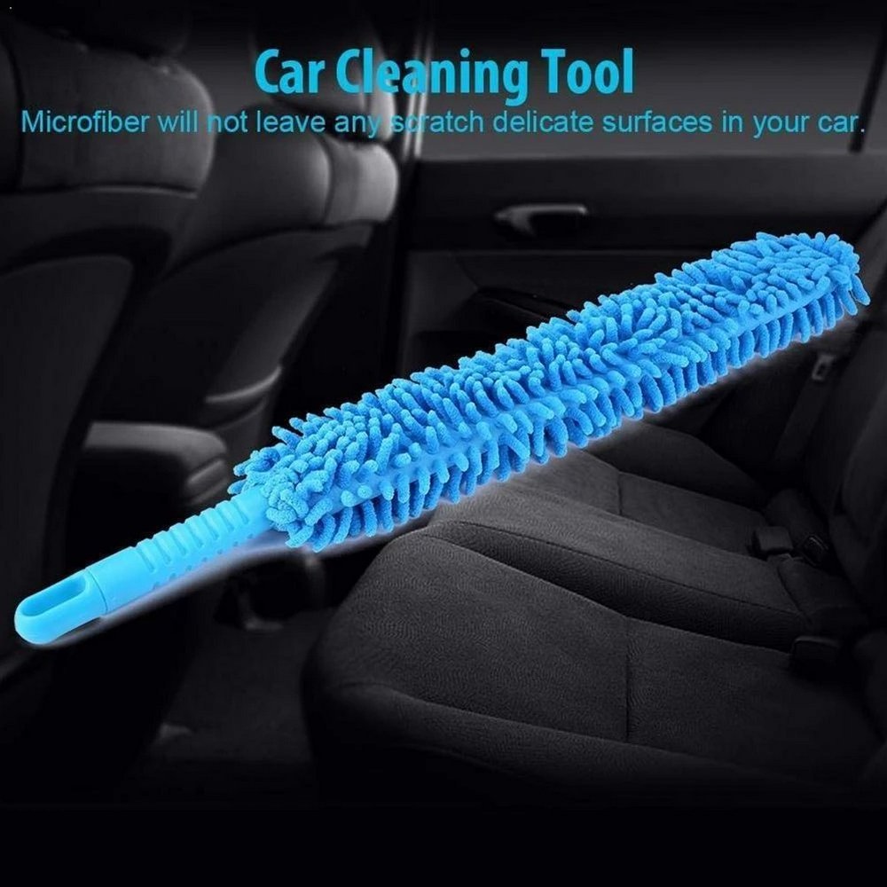 Wheel Brush Long Soft Flexible Microfiber Cleaning Brush Car Wash Tool Wheel Cleaner Tire Rim Scrub Brush