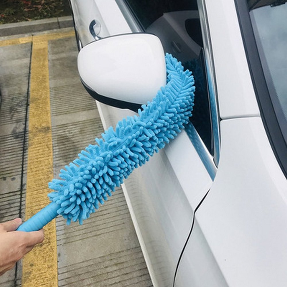 Wheel Brush Long Soft Flexible Microfiber Cleaning Brush Car Wash Tool Wheel Cleaner Tire Rim Scrub Brush