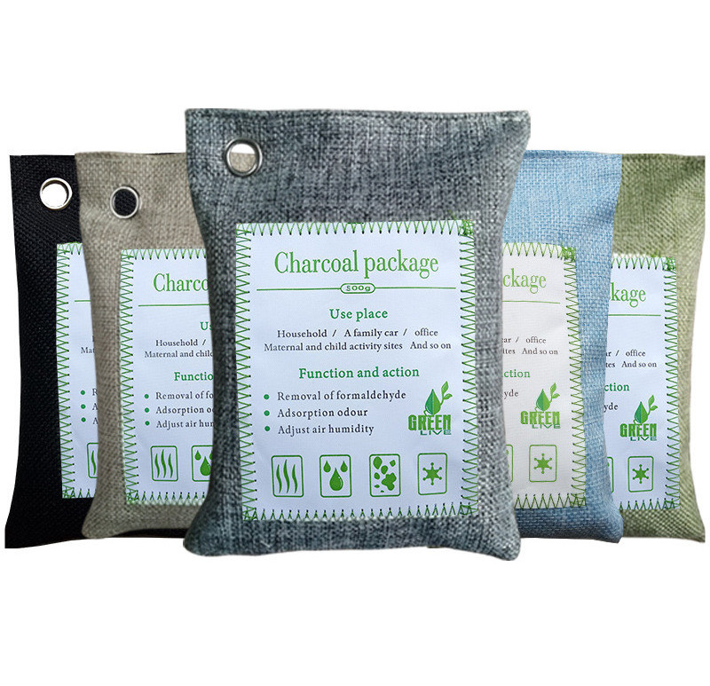 200G Odor Absorber Activated Bamboo Charcoal Air Purifying Bag Nature Fresh Musty Odor Eliminator VCPC Bamboo Charcoal Bag